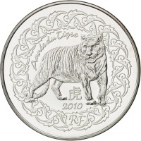France 5 euros pièce d'argent BU 2010 - Fables de La Fontaine - L'Année du Tigre