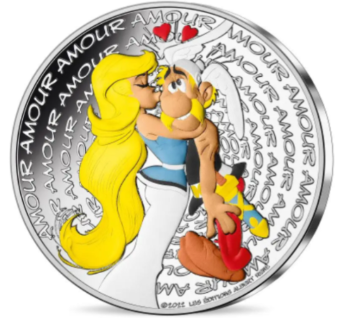 France 50 euros pièce d'argent 2022 - Astérix - Amour