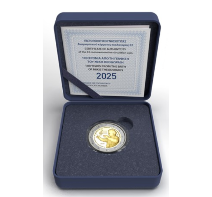 Grèce 2 euros Proof 2025 - 100 ANS DE LA NAISSANCE DE MIKIS THEODORAKIS