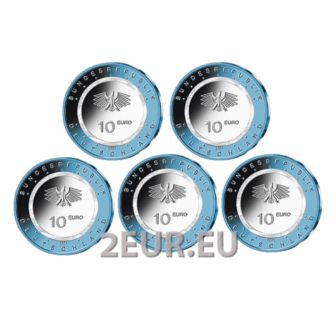 Allemagne 10 euros UNC 2021 - Sur l'eau - ADFGJ
