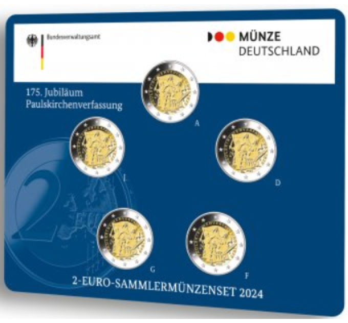 Allemagne 2 Coffret Euros BU 2024 - 175 ans de la Constitution de l'église Saint-Paul - ADFGJ
