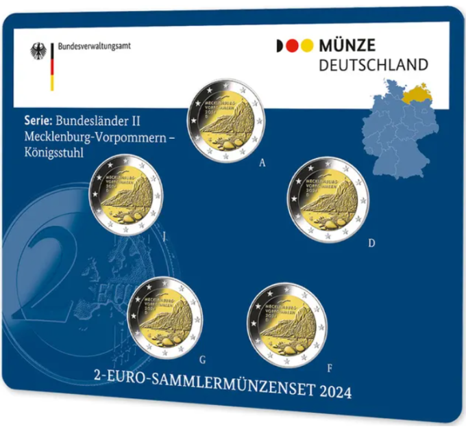 Allemagne 2 Coffret Euros BU 2024 - Mecklembourg-Poméranie-Occidentale - ADFGJ