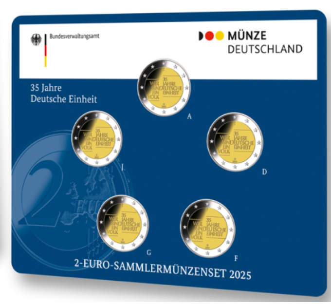 Allemagne 2 Coffret Euros BU 2025 - 35 ans d'unité allemande - ADFGJ