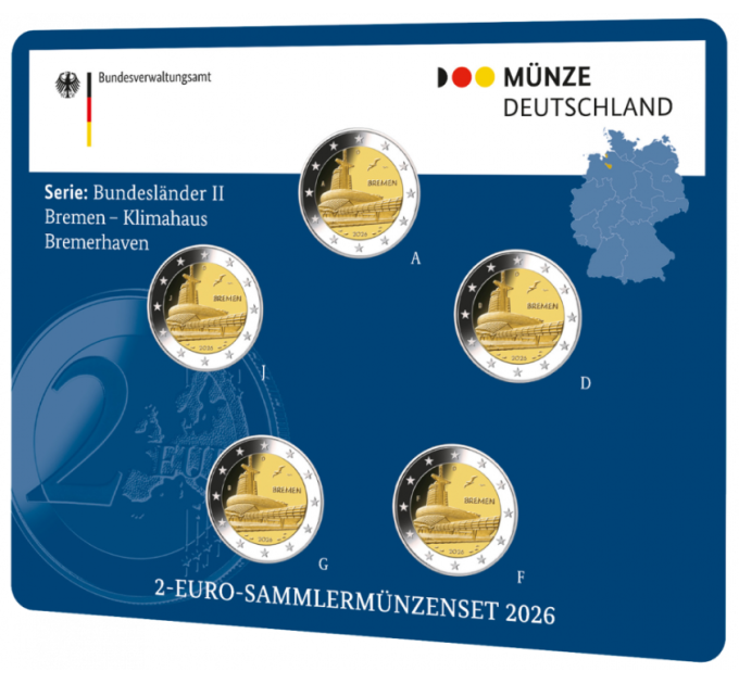 Allemagne 2 Coffret Euros BU 2026 - Bremen - ADFGJ