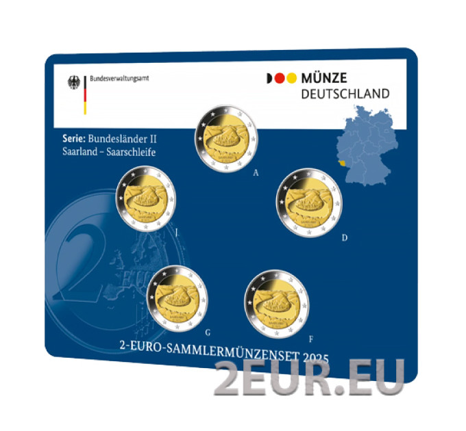 Allemagne 2 Coffret Euros BU 2025 - SARRE - ADFGJ