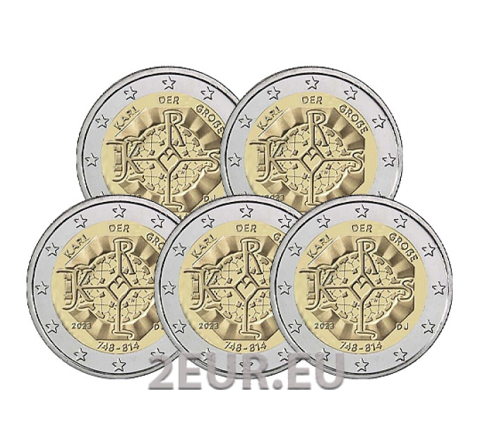 Allemagne 2 euros UNC 2023 - 1275e anniversaire de la naissance de Charlemagne - ADFGJ