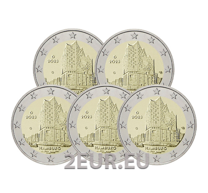 Allemagne 2 euros UNC 2023 - Hambourg - Philharmonie de l'Elbe - ADFGJ