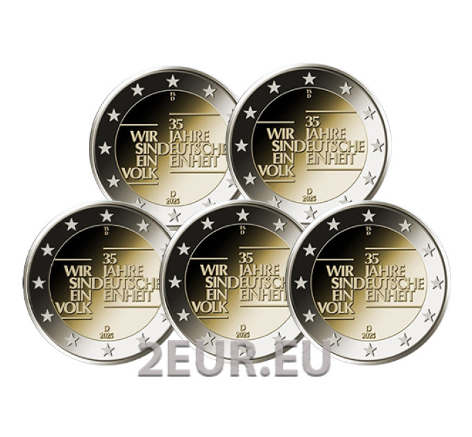 Allemagne 2 euros UNC 2025 - 35 ans d'unité allemande - ADFGJ
