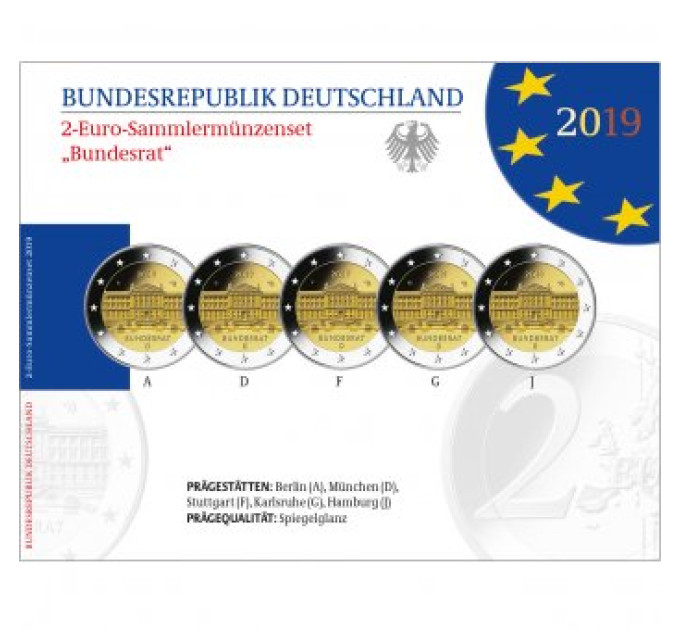 Allemagne 2 euros BE 2019 - 70 ans depuis la Constitution du Conseil fédéral - Bundesrat