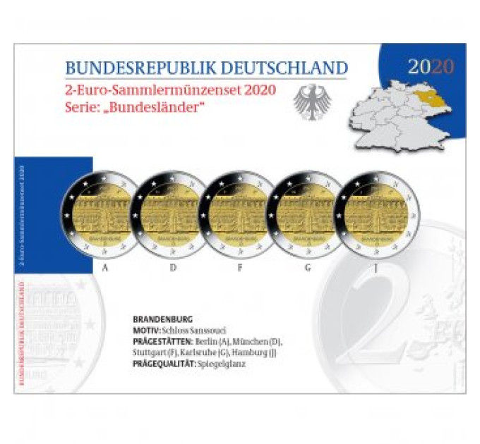 Allemagne 2 euros BE 2020 - Brandebourg - Palais de Sanssouci