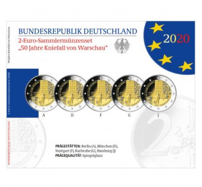 Allemagne 2 euros BE 2020 - 50 ans depuis la Kniefall von Warschau - Génuflexion de Varsovie