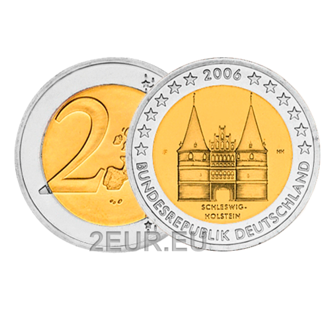 Allemagne 2 euros UNC 2006 - Holstentor à Lübeck - F - Stuttgart