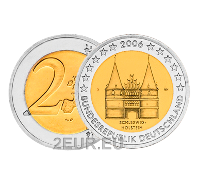 Allemagne 2 euros UNC 2006 - Holstentor à Lübeck - J - Hambourg