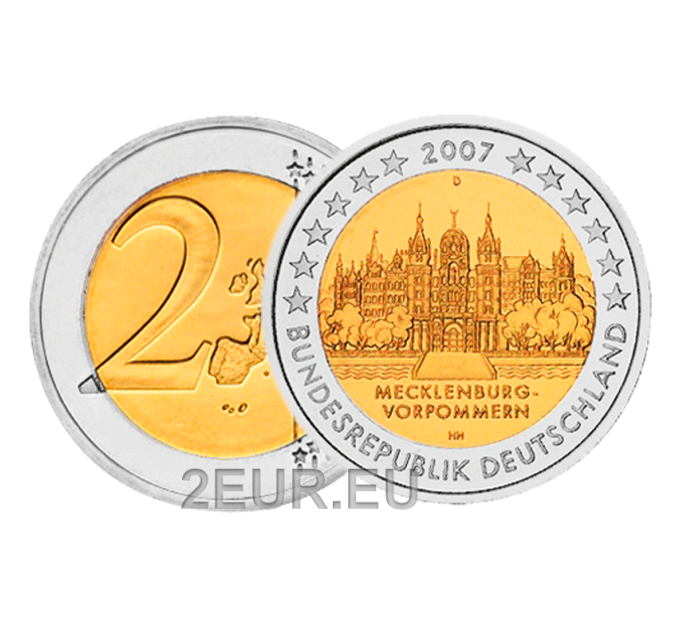 Allemagne 2 euros UNC 2007 - Château de Schwerin - D - Munich