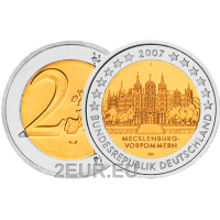 Allemagne 2 euros UNC 2007 - Château de Schwerin - J - Hambourg