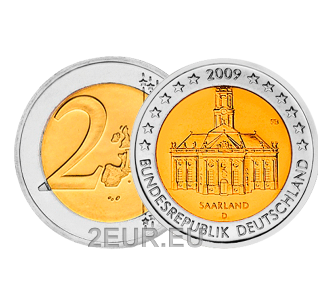 Allemagne 2 euros UNC 2009 - Sarre Ludwigskirche Saarbrucken - D - Munich