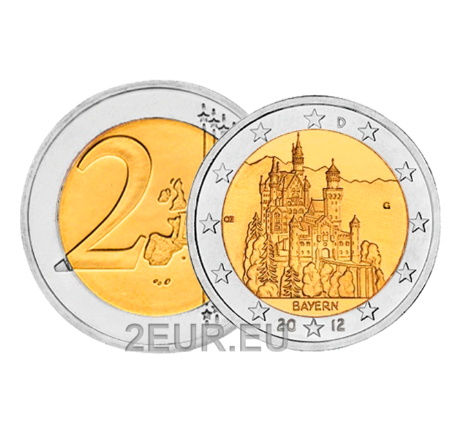 Allemagne 2 euros UNC 2012 - BAVIÈRE - G - Karlsruhe