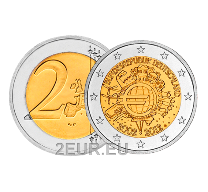 Allemagne 2 euros UNC 2012 - 10 Years of Euro Cash - G - Karlsruhe