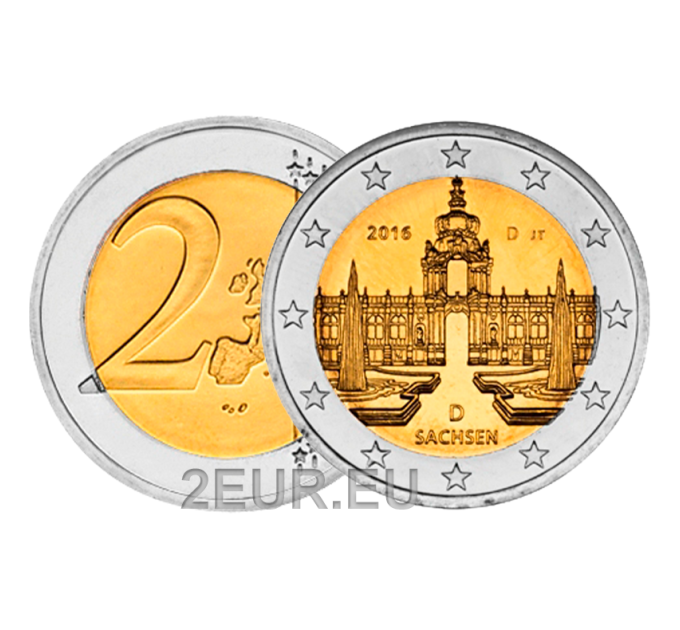 Allemagne 2 euros UNC 2016 - Palais Zwinger à Dresde - D - Munich