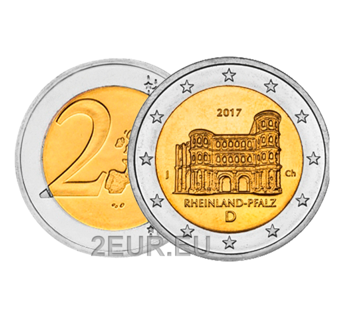 Allemagne 2 euros UNC 2017 - Rhénanie-Palatinat - J - Hambourg
