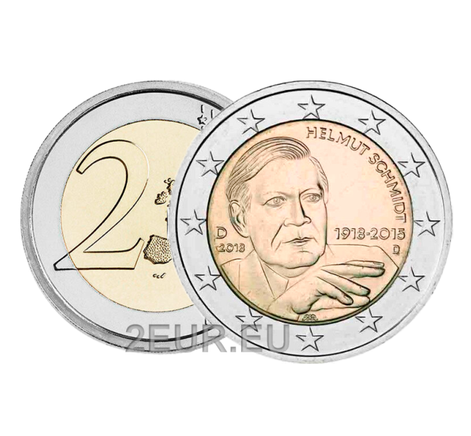 Allemagne 2 euros UNC 2018 - 100e anniversaire de Helmut Schmidt - D - Munich