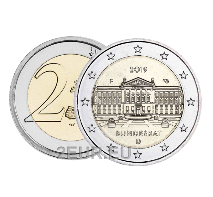 Allemagne 2 euros UNC 2019 - Bundesrat - F - Stuttgart