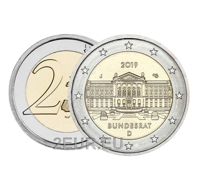 Allemagne 2 euros UNC 2019 - Bundesrat - J - Hambourg
