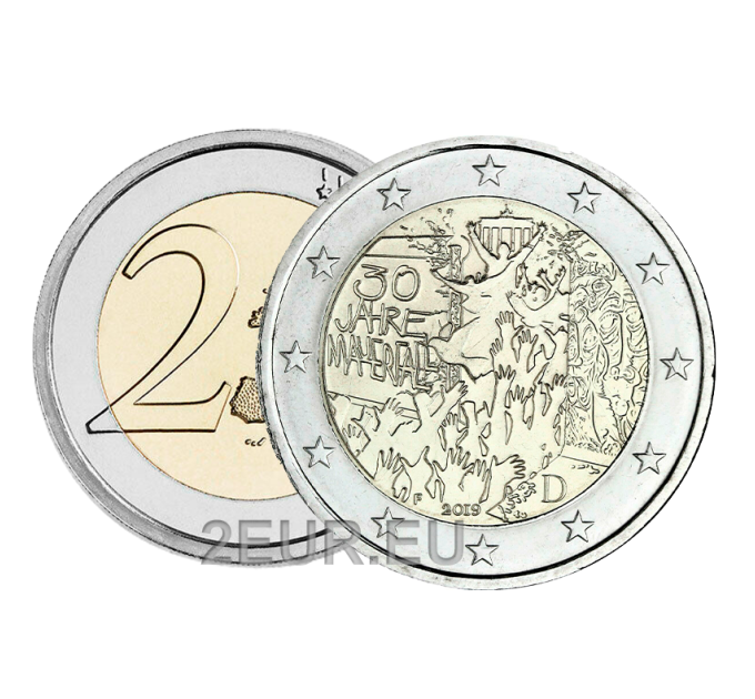 Allemagne 2 euros UNC 2019 - 30 ans depuis la chute du mur de Berlin - F - Stuttgart