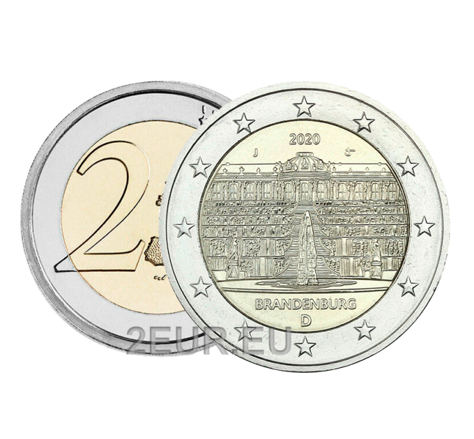 Allemagne 2 euros UNC 2020 - Palais de Potsdam - J - Hambourg