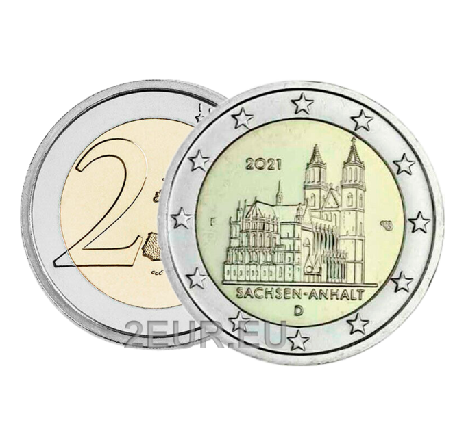 Allemagne 2 euros UNC 2021 - Saxe-Anhalt - F - Stuttgart