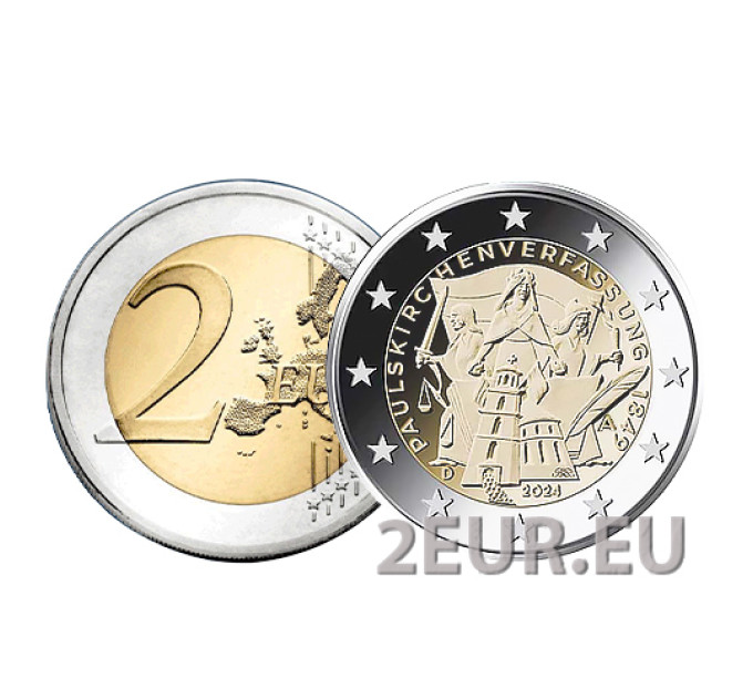 Allemagne 2 euros UNC 2024 - 175 ans de la Constitution de l'église Saint-Paul  - A