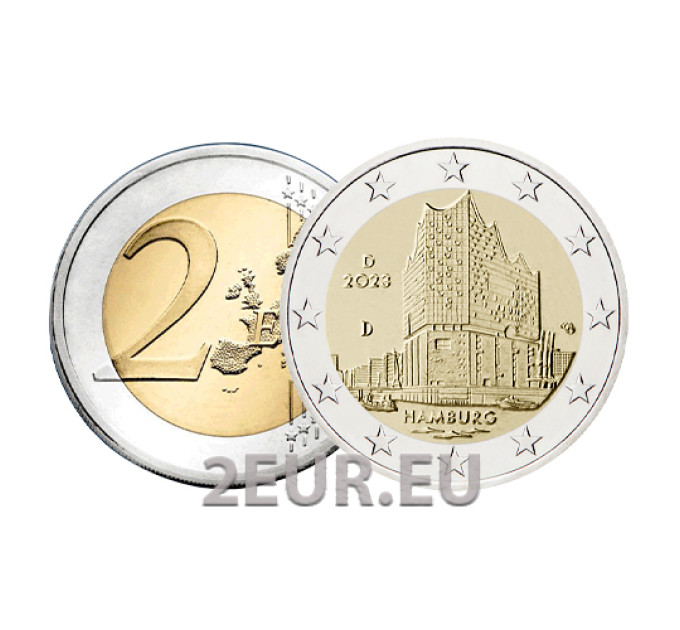 Allemagne 2 euros UNC 2023 - Hambourg - Philharmonie de l'Elbe - D - Munich