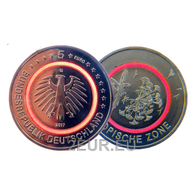 Allemagne 5 euros UNC 2017 - Zone Climat Tropical - G - Karlsruhe