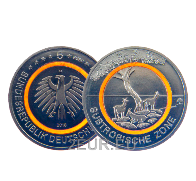 Allemagne 5 euros UNC 2018 - Zone climatique subtropicale - G - Karlsruhe