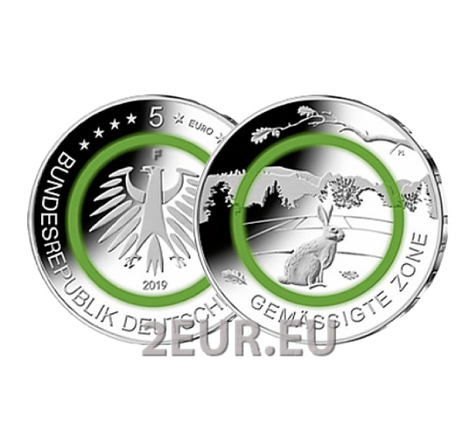 Allemagne 5 euros UNC 2019 - Zones climatiques de la Terre - Zone tempérée - F