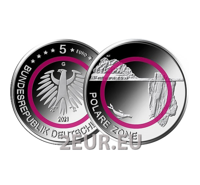 Allemagne 5 euros UNC 2021 - Zone Polaire - G - Karlsruhe
