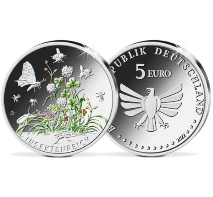 Allemagne 5 euros UNC 2022 - Le monde merveilleux des insectes - Le royaume des insectes