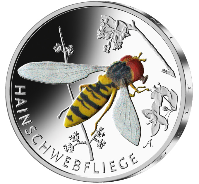 Allemagne 5 euros UNC 2024 - Le monde merveilleux des insectes - Hoverfly du bosquet