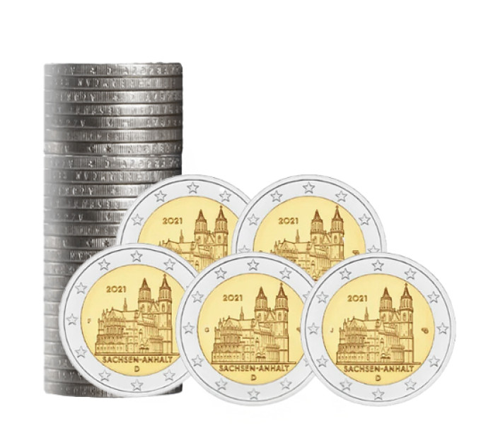 Allemagne 2 euros rouler UNC 2021 - Saxe-Anhalt - ADFGJ