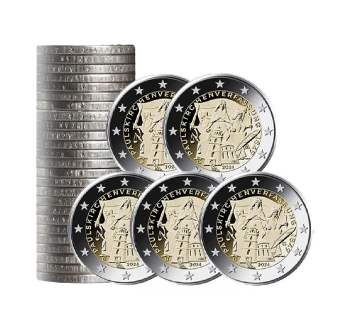 Allemagne 2 euros rouler UNC 2024 - 175 ans de la Constitution de l'église Saint-Paul - ADFGJ