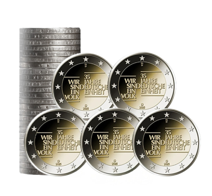 Allemagne 2 euros rouler UNC 2025 - 35 ans d'unité allemande - ADFGJ