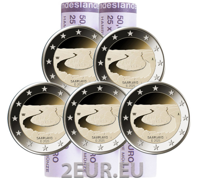 Allemagne 2 euros rouler UNC 2025 - SARRE - ADFGJ