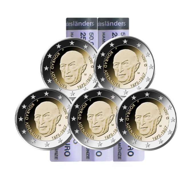 Allemagne 2 euros rouler UNC 2026 - Konrad Adenauer - ADFGJ