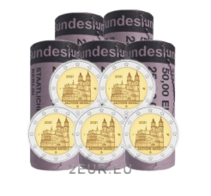 Allemagne 2 euros rouler UNC 2021 - Saxe-Anhalt - ADFGJ