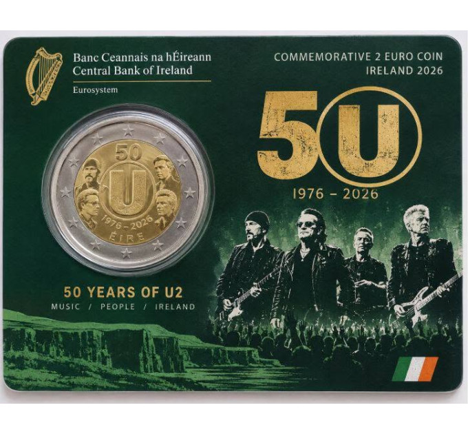 Irlande 2 euros BU 2026 - 50e anniversaire de U2