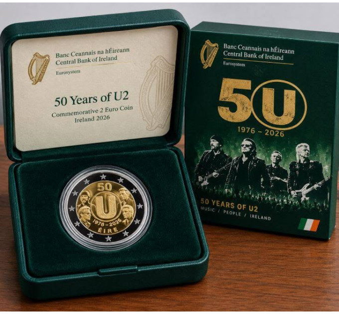Irlande 2 euros BE 2026 - 50e anniversaire de U2