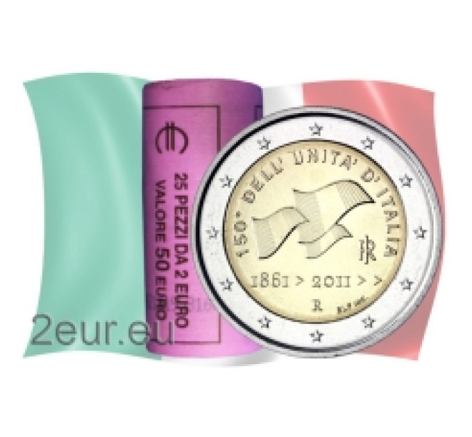 Italie 2 euros UNC rouleau 2011 - Les 150 ans de l'unification de l'Italie
