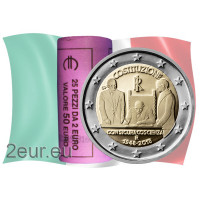 Italie 2 euros UNC rouleau 2018 - 70 Ans Constitution de la République Italienne