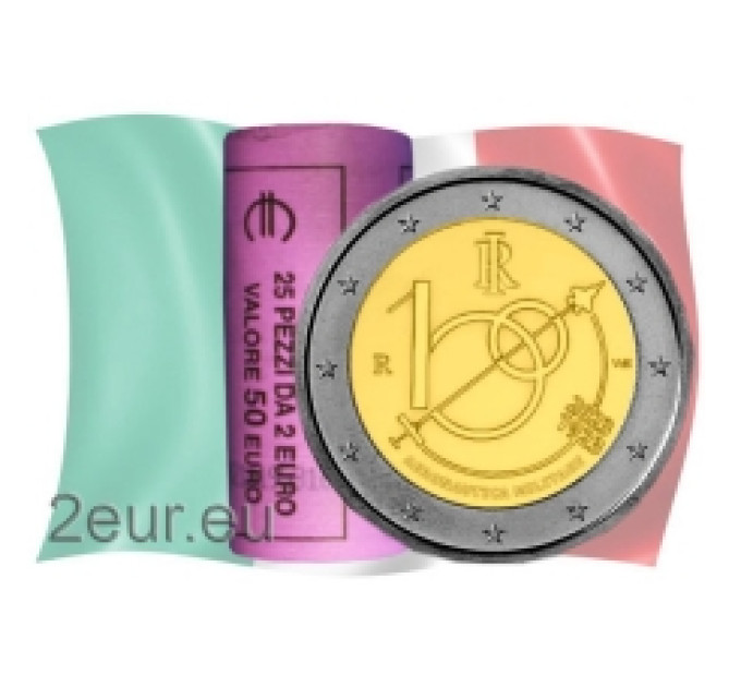 Italie 2 euros UNC rouleau 2023 - 100 ans de l'armée de l'air italienne