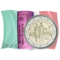 Italie 2 euros UNC rouleau 2022 - 170e anniversaire de la fondation de la police nationale italienne